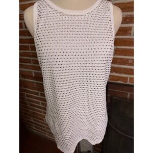 INC International Concepts Fleur Rhinestone Knit Tank Top White XXL NEW